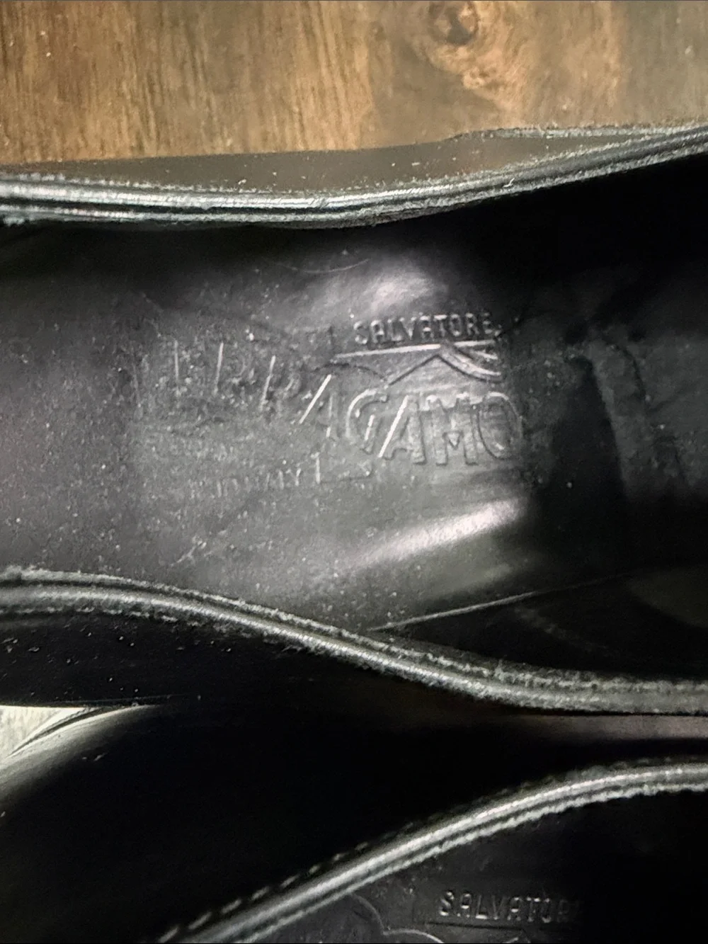Salvatore Ferragamo Black Leather Cap-Toe Derby Oxfords